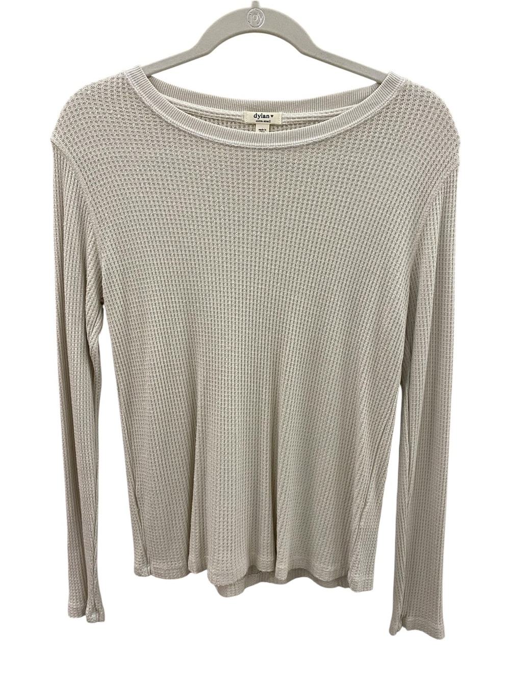 dylan Waffle-Knit Long Sleeve Top - Beige